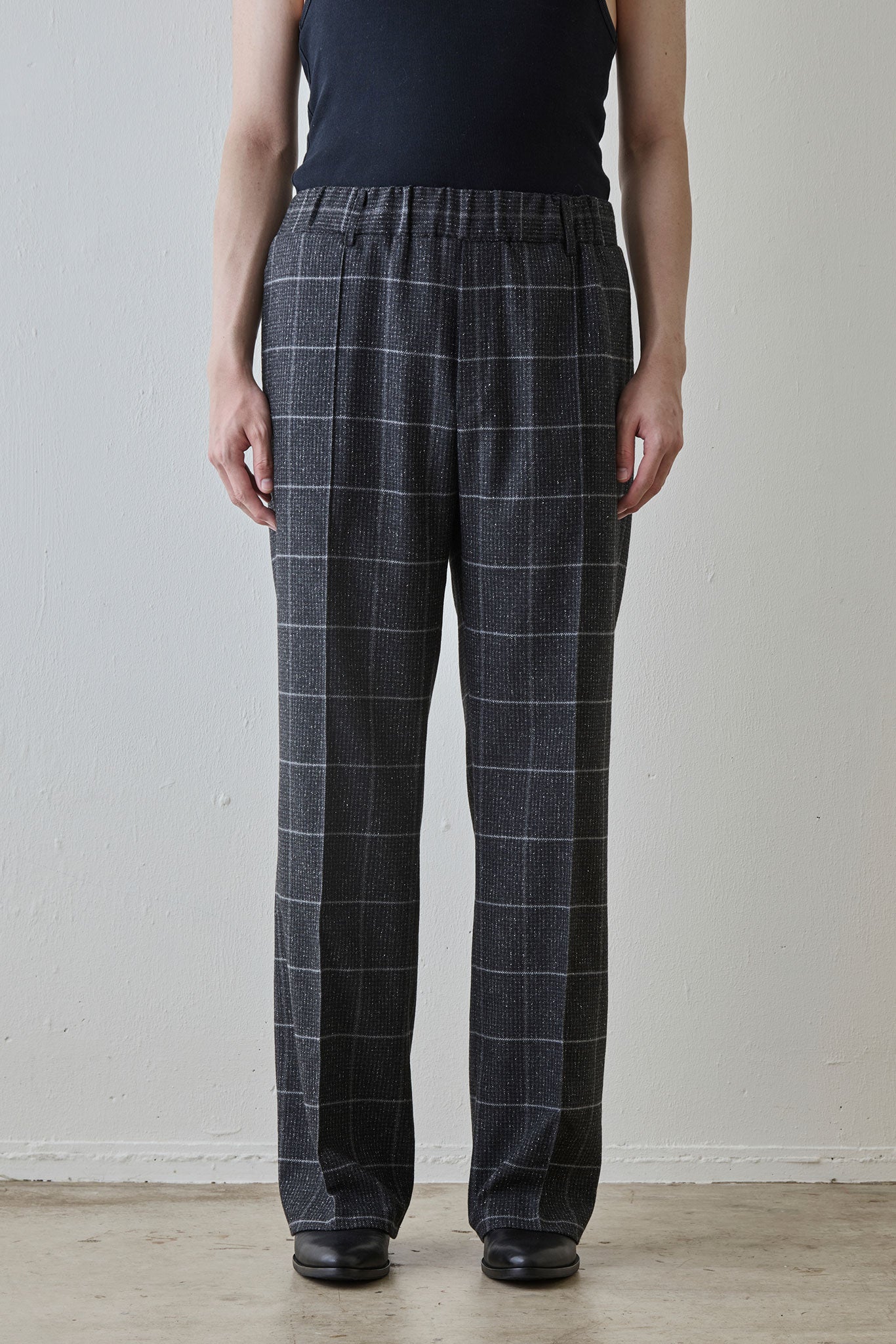 REL / SILK BRAND WINDOWPANE CHECK - BLACK