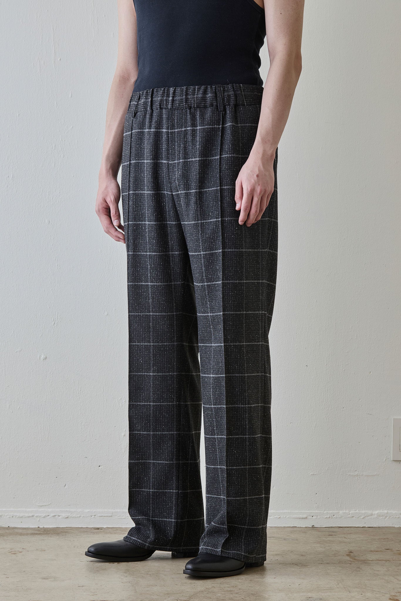 REL / SILK BRAND WINDOWPANE CHECK - BLACK