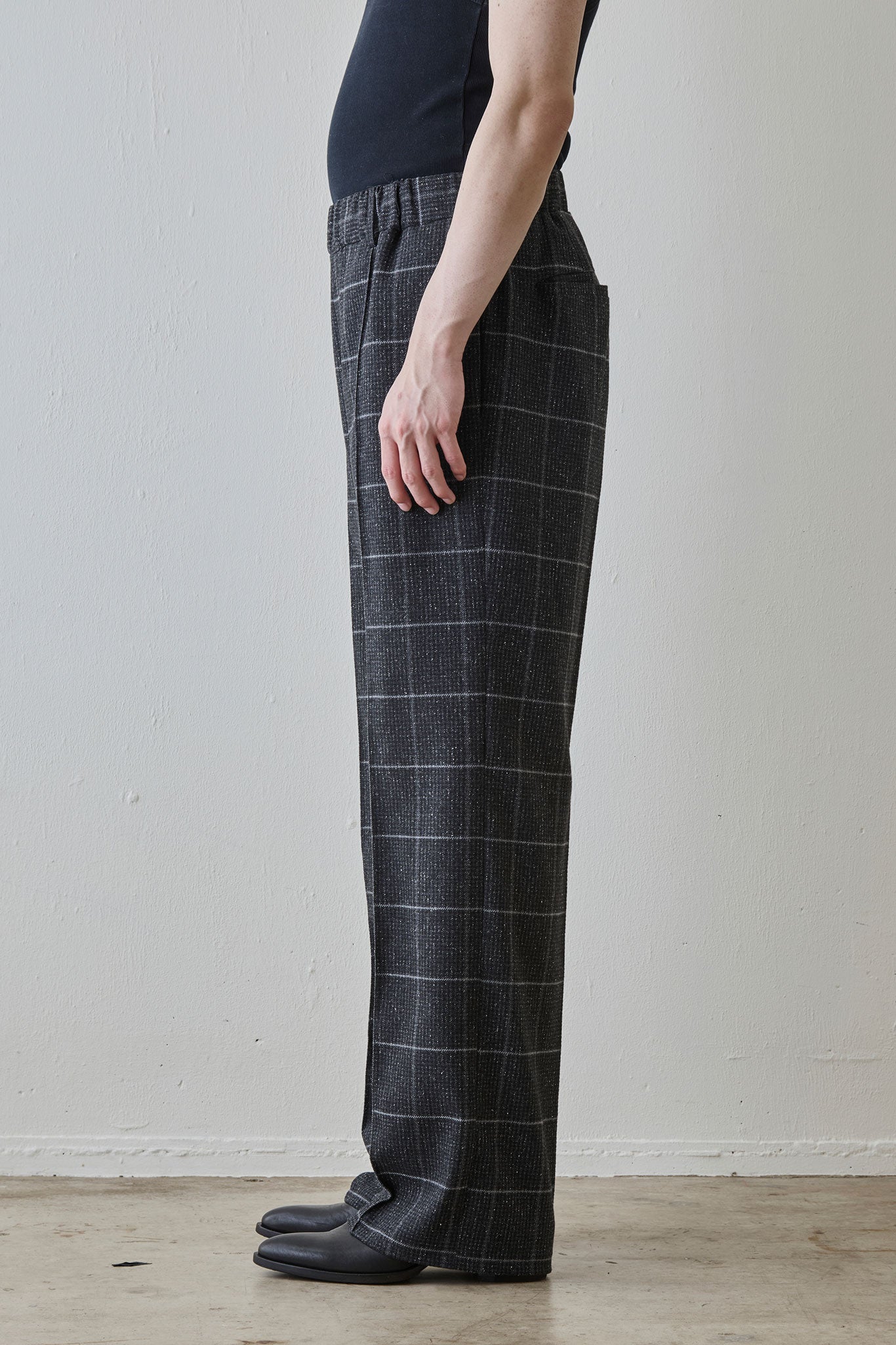 REL / SILK BRAND WINDOWPANE CHECK - BLACK