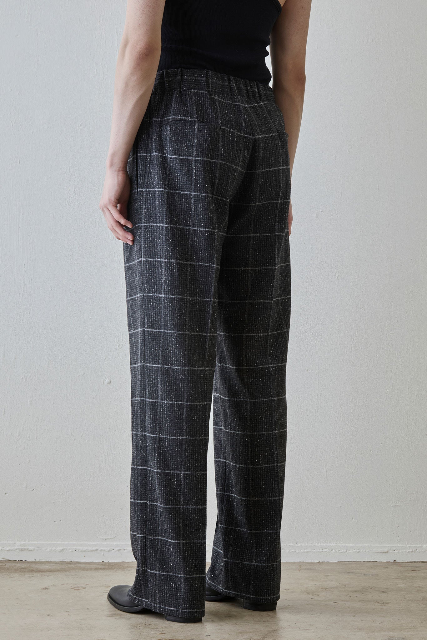REL / SILK BRAND WINDOWPANE CHECK - BLACK