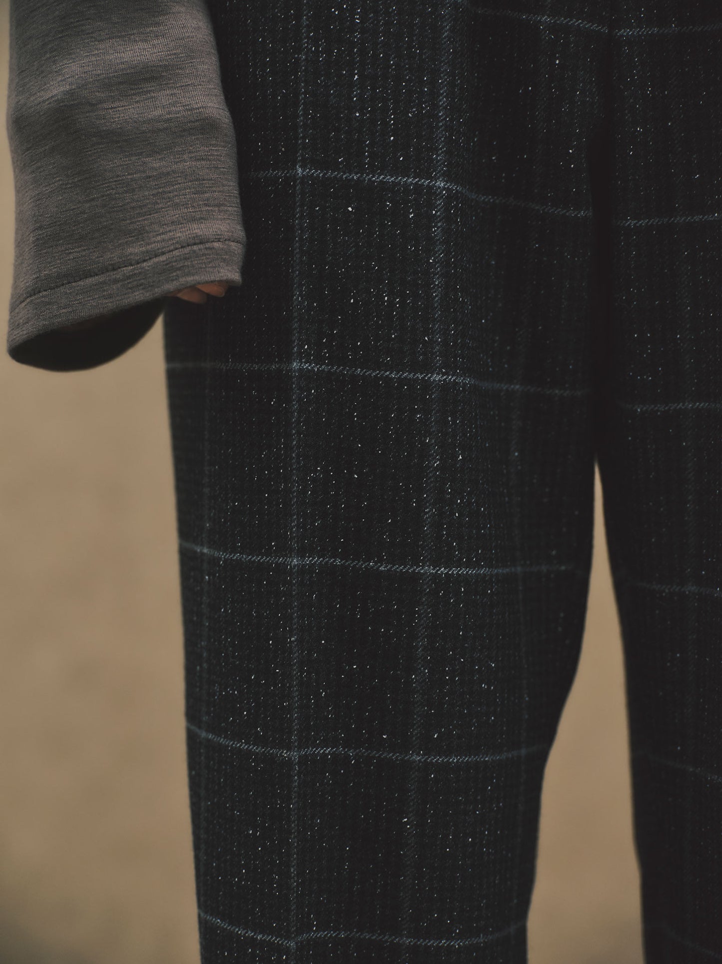 REL / SILK BRAND WINDOWPANE CHECK - BLACK