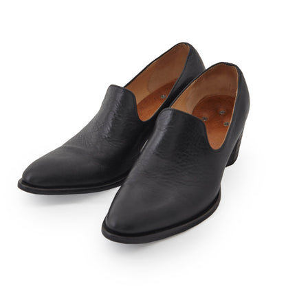 A HIGH HEEL LEATHER SLIP ON