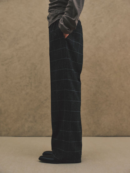 REL / SILK BRAND WINDOWPANE CHECK - BLACK